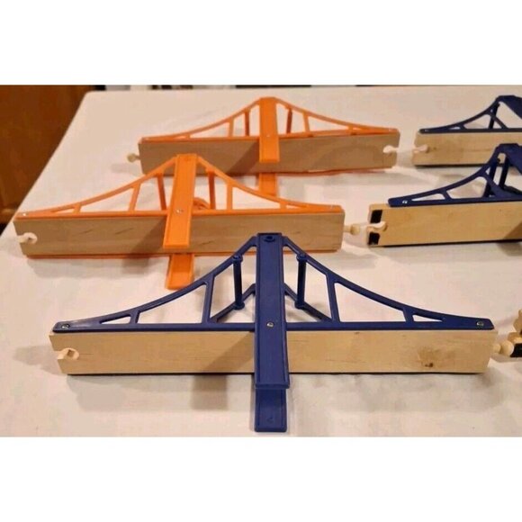 Wooden Railroad Train Bridge Lot Suspension Riser Blocks READ Thomas Compatible - Picture 5 of 11